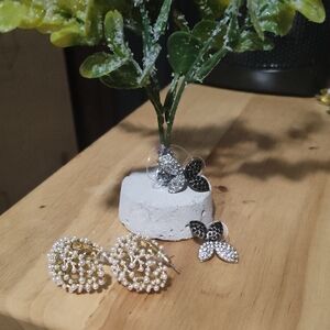 Elegant Silver and Gold Earrings Set